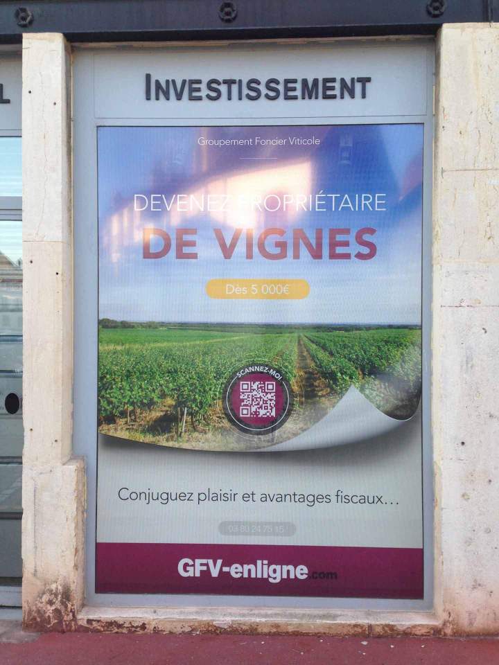 Adhésif microperforé avec décor impression numérique plastifié anti uv Bourgogne  