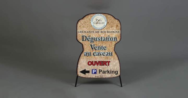 Chevalet acier et PVC avec décor en impression numérique Bourgogne