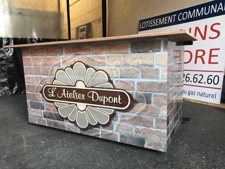 Décor en impression numérique sur comptoir Bourgogne