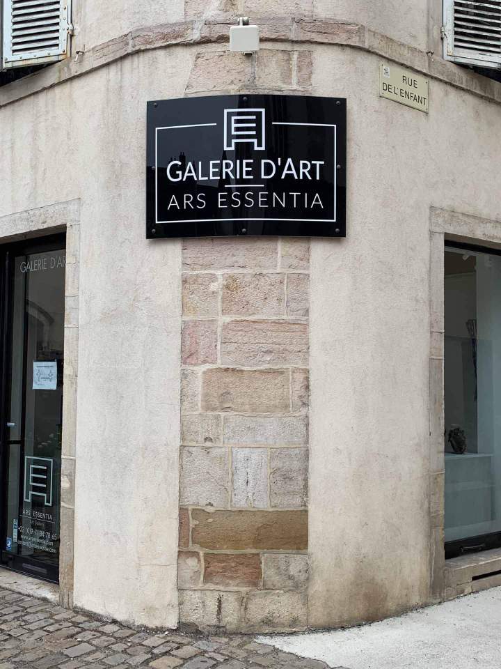 Panneau plexi 5mm avec décor adhésif noir et blanc par l'arrière Bourgogne