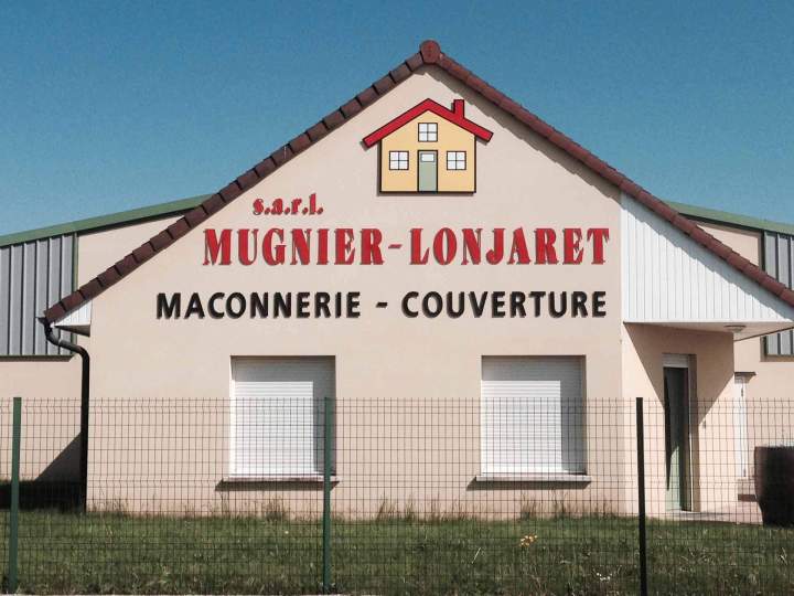 Pose sur façade de lettres et logos aludibond laqué ral et adhésif Bourgogne